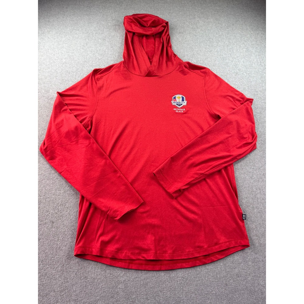 Cutter & Buck Mens 2025 Ryder Cup Bethpage Black Red Hoodie S MCK01330